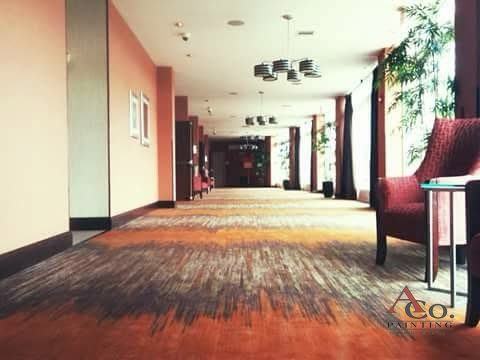 Freshly painted commercial interior hallway by ACo. Painting in Meridian, MS